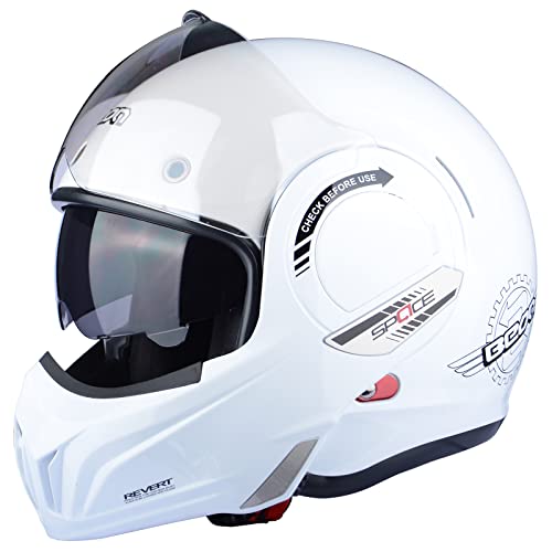 BEON Full Face Motorcycle Helmet DOT Approved, 180° Reversible Chin Guard Modular Pilot Helmet with Anti-Fog Dual Visors for Adult Men Women (S-XXL)