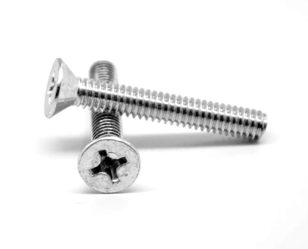 #10-32 x 1 1/2" (FT) Fine Thread Machine Screw Phillips Flat Head Low Carbon Steel Zinc Plated Pk 2000