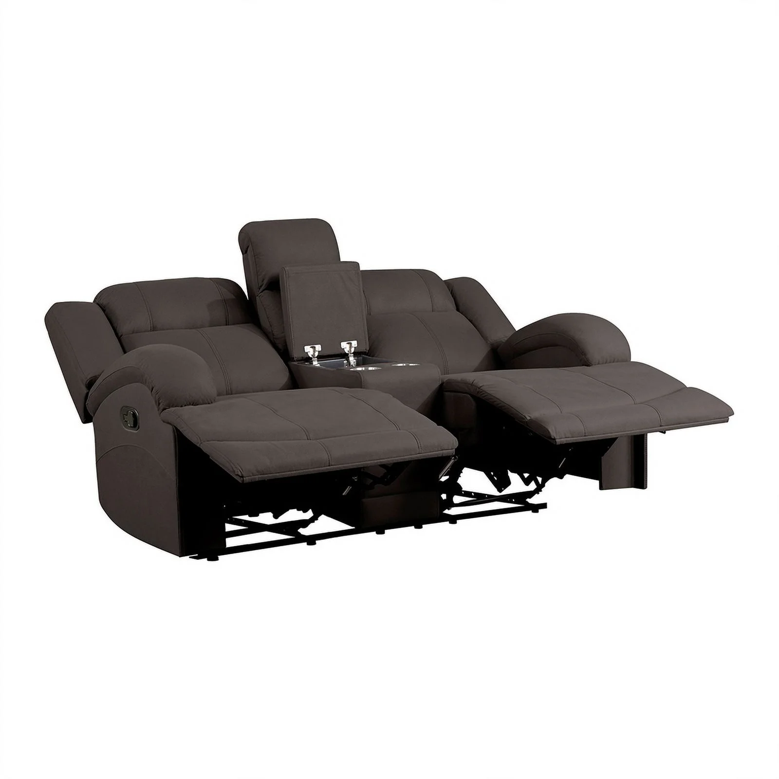 Lexicon Camryn Microfiber 2-Piece Manual Reclining Sofa Set in Chocolate