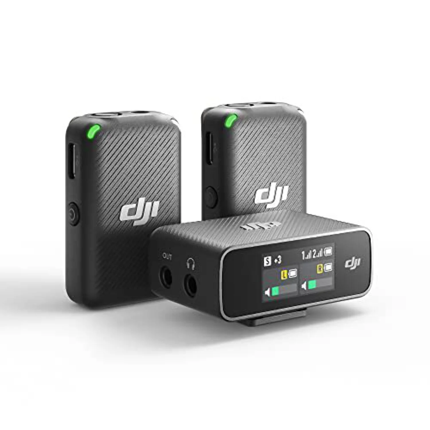 DJI Mic (2 TX + 1 RX + Charging Case), Wireless Lavalier Microphone, 250m (820 ft.) Range, 15-Hour Battery, Noise Cancellation