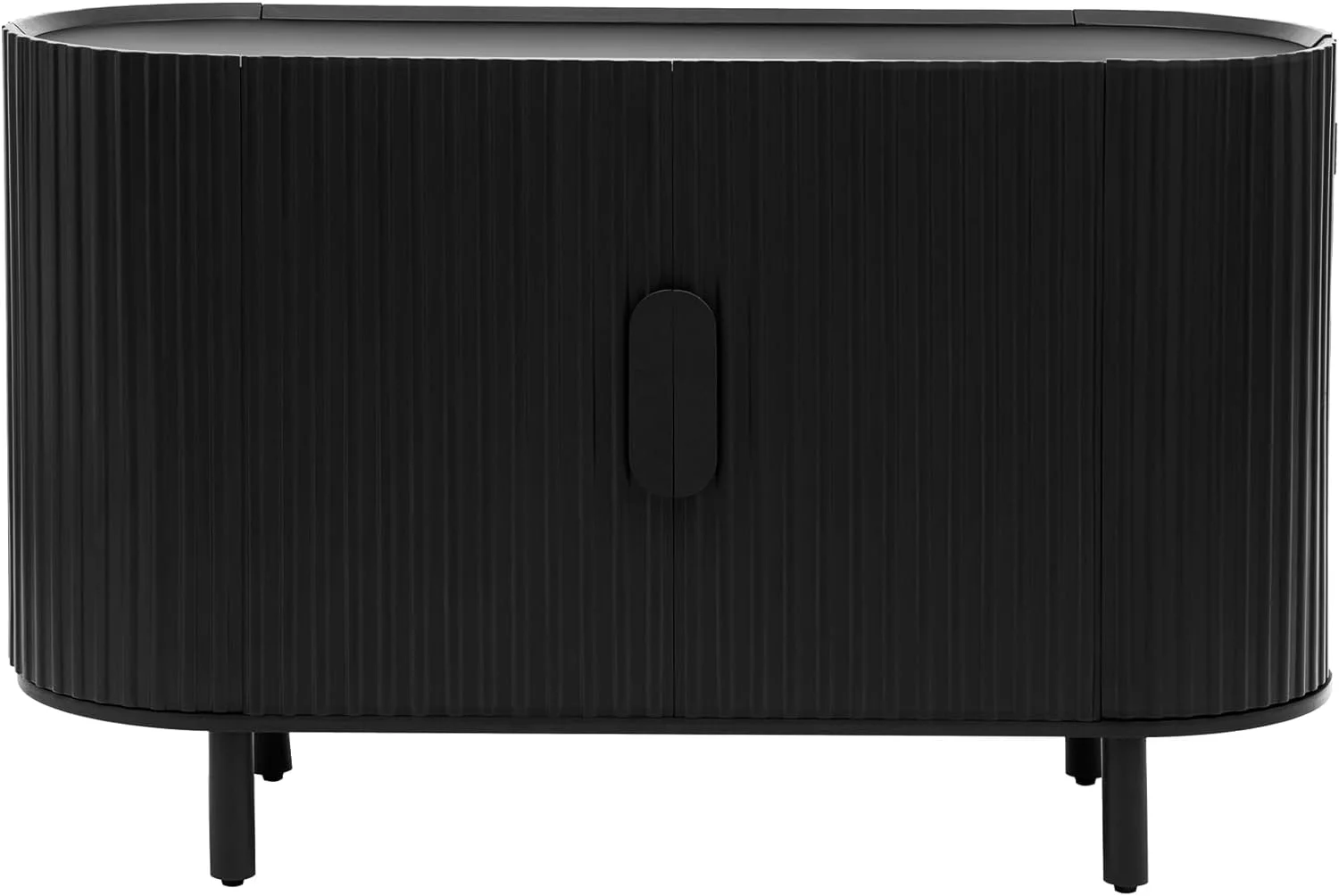 Curved Design Light Luxury Sideboard Cabinet with Adjustable Shelves,Modern Buffet Storage CabinetSuitable for Living Room,Study,Entrance(Black)