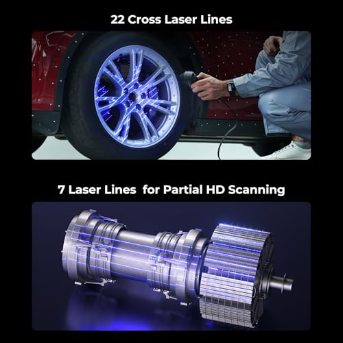 Creality CR-Scan Raptor Pro 3D Scanner for 3D Printing, 22+7 Blue Laser Lines, 30-60fps High Frame Scanning, 24-Bit Full-Color Scans