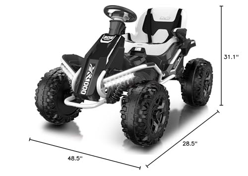 ANPABO 24V 4x4 Ride On Toy for Big Kids, 4x200W Motors, 5MPH, Kids Car w/Parent Remote, Wide Adjustable Seat, Headlights, Metal Frame