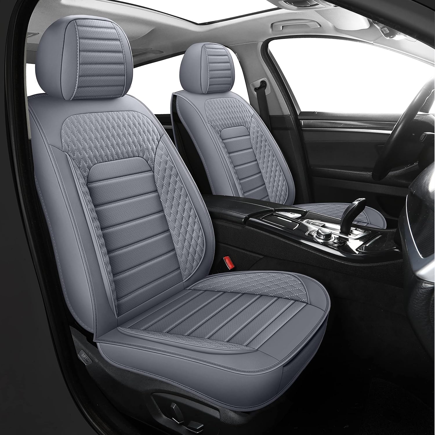 TZAUT-AXLE Universal Car Seat Covers Faux Leather Automotive Vehicle Cushion for Cars & SUV Protector Airbag Compatible Fit Auto Interior Accessories