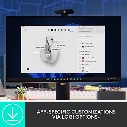 Logitech MX Keys S Combo - Performance Wireless Keyboard and Mouse with Palm Rest, Customizable Illumination, Fast Scrolling, Bluetooth, USB C