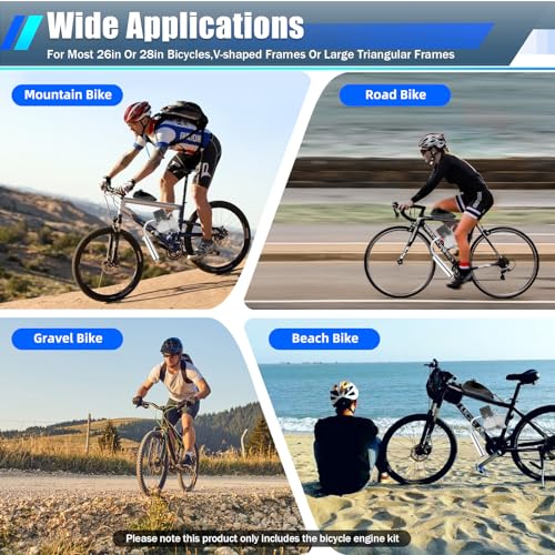 100cc Bicycle Engine Kit, Bike Motor Kit 2-Stroke Motorized Bicycle Kit Fit for 26-28" Bikes with V-Frame