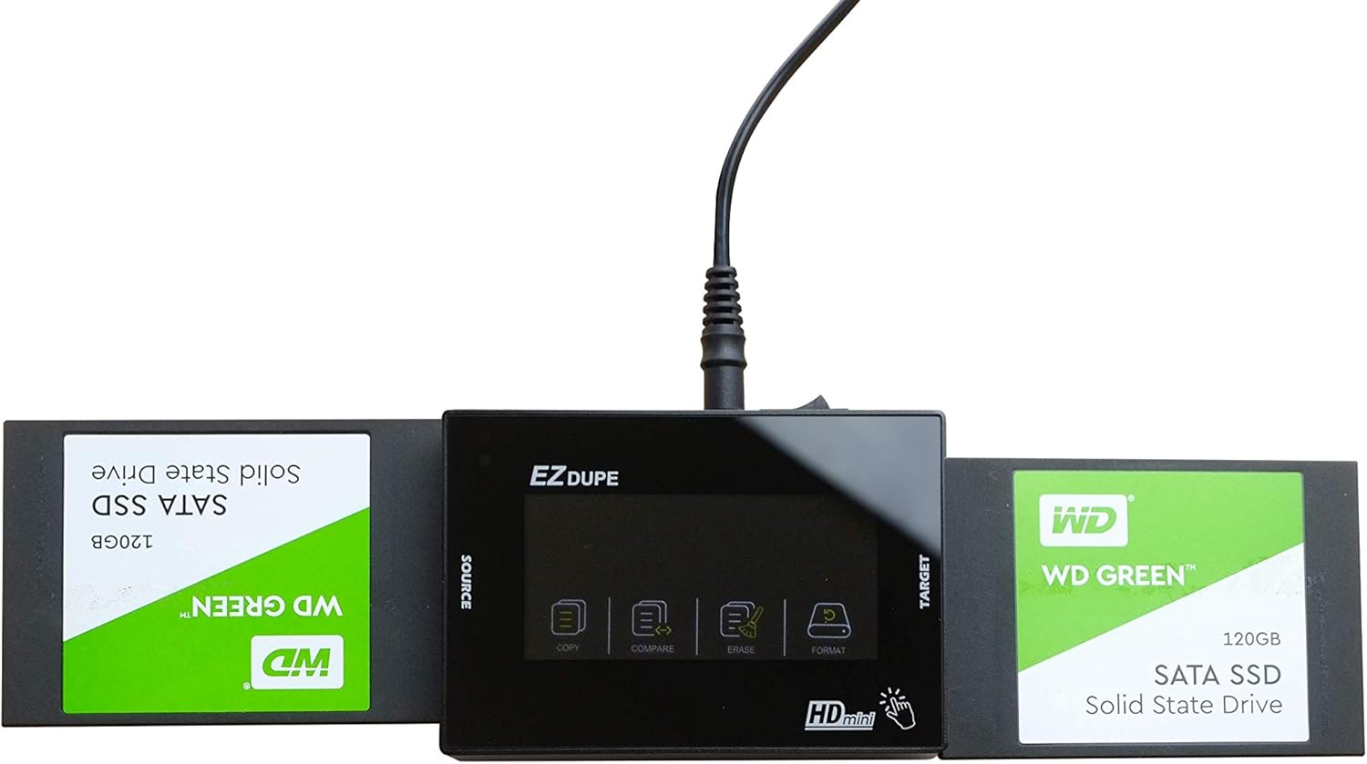 EZ Dupe 1 to 1 Hard Drive Duplicator with Touch Screen for 3.5 & 2.5 SATA HDD SSD Memory Storage