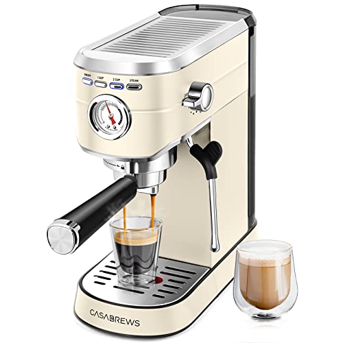 CASABREWS Espresso Machine 20 Bar, Professional Espresso Maker with Milk Frother Steam Wand