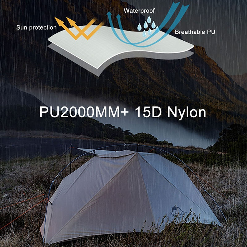 NaturehikeTent VIK Ultralight Single Tent Waterproof Camping Tent Outdoor Hiking Tent 1 People 2 People Travel Tent Cycling Tent