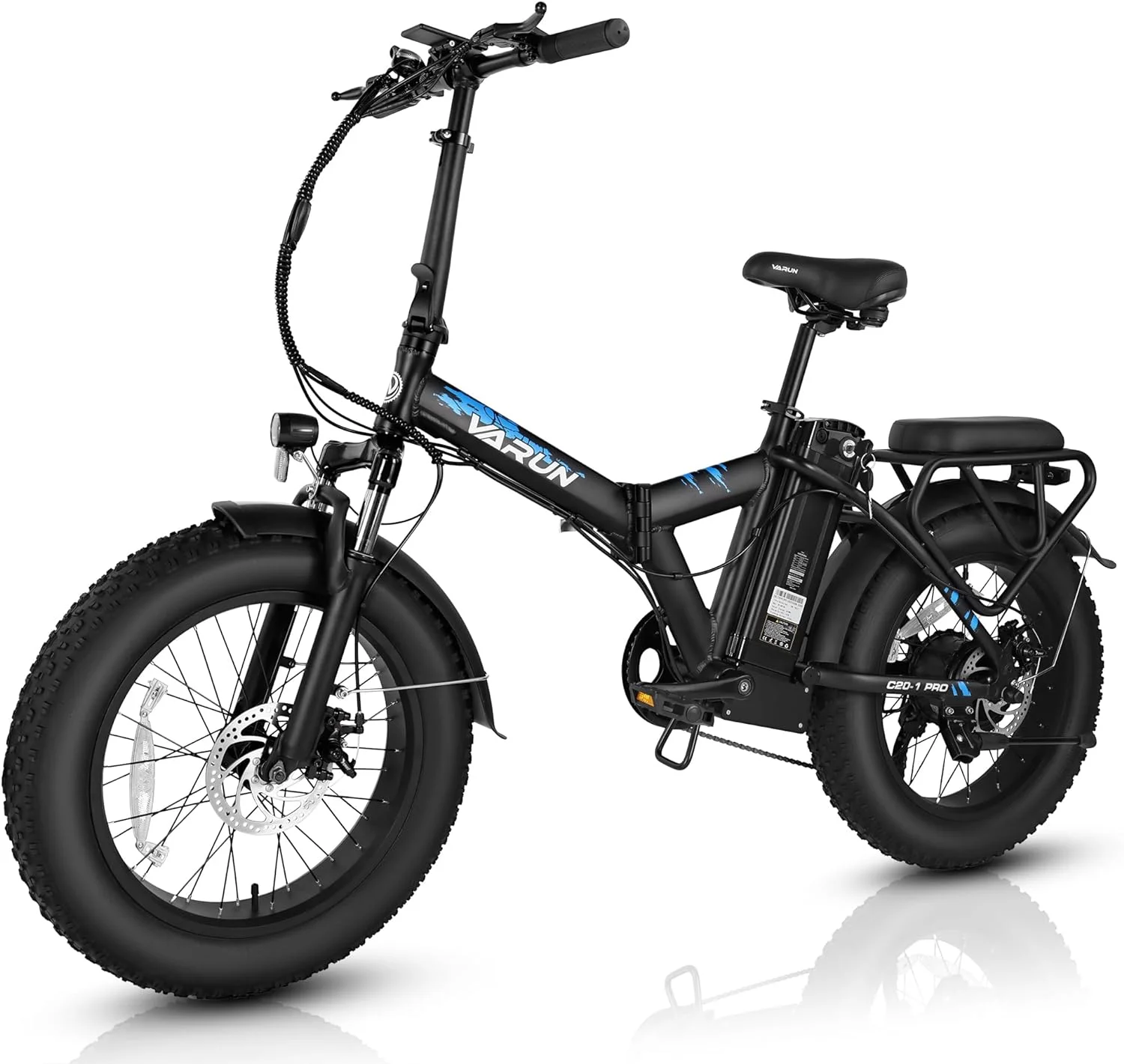 VARUN Folding Electric Bike for Adults - Peak 750W Fat Tire Electric Bike with 48V 13Ah Anti-Theft Battery