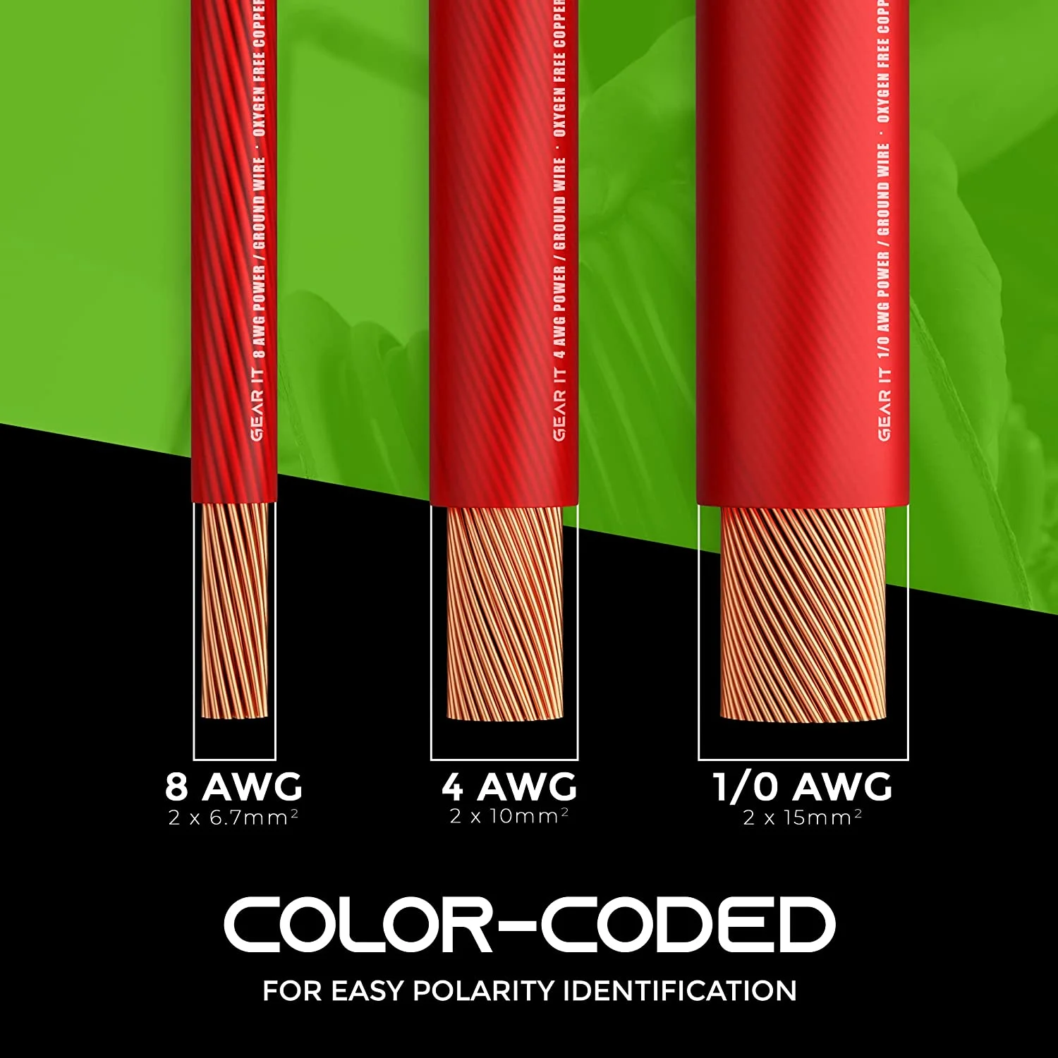 GearIT 1/0 Gauge Wire Oxygen Free Copper OFC (25ft - Red Translucent) 0 AWG - Primary Automotive Wire Power/Ground, Battery Cable, Car Audio Speaker