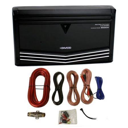 Kenwood Kac-9106d 2000W Monoblock Class D Car Audio Power Amplifier + Amp Kit