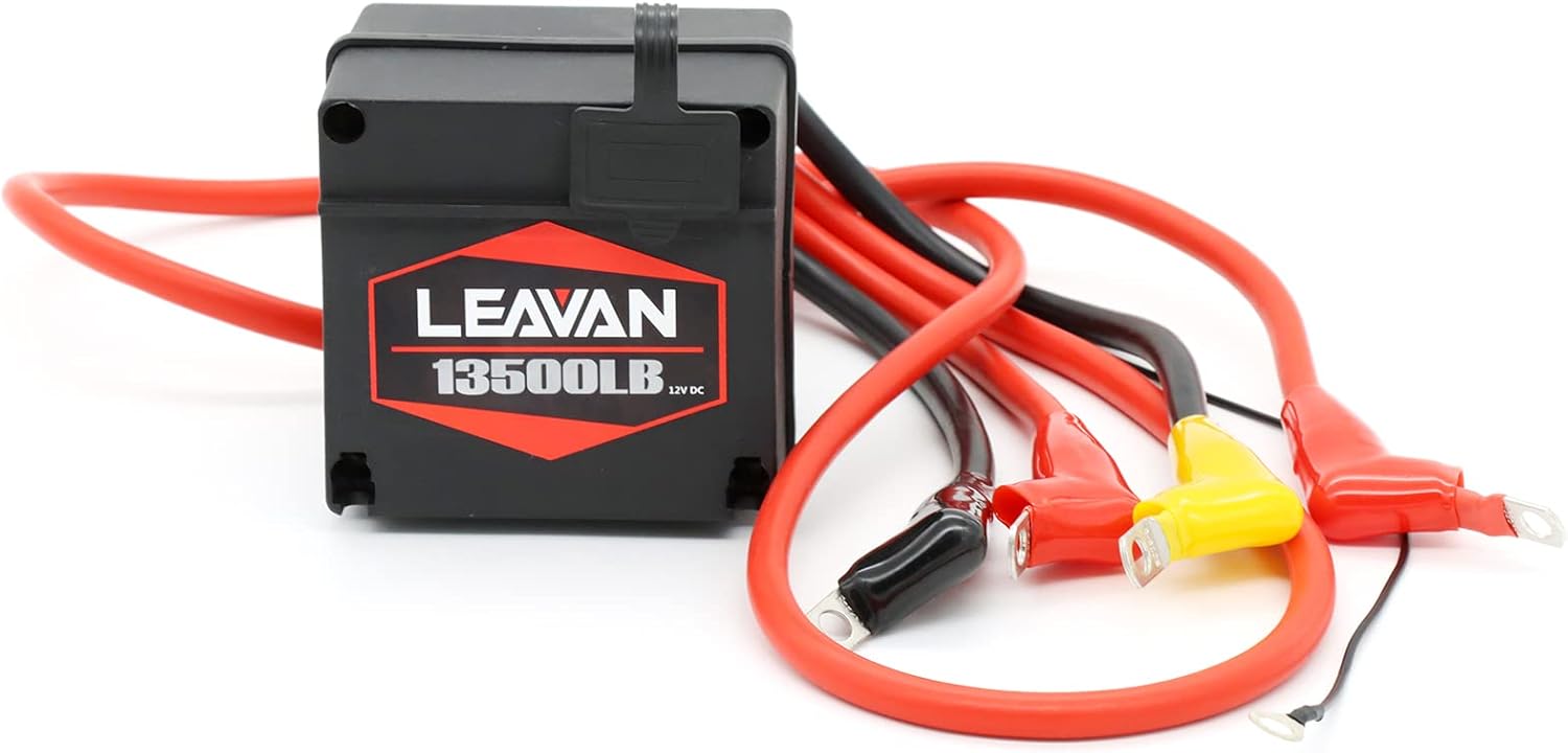 LEAVAN 13500 LB Electric Winch,12V DC Winch with Steel Cable Wire Rope: 21.5L x 6.3W x 8.6 H, 6.2 Ton Pulling Capacity