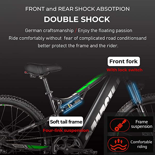 Electric Mountain Bikes for Adults 27.5'' Electric Bicycle, Hydraulic Brakes, 500W Ebike with13ah Removable Lithium Battery Moped Cycle