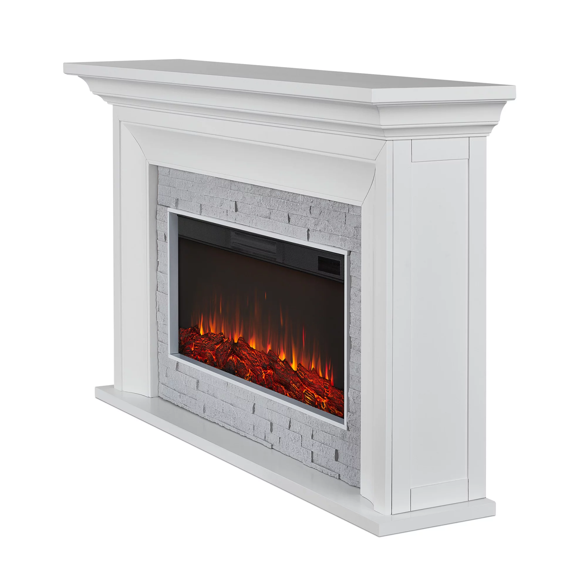 Real Flame 4830E Sonia 69" Wide 5,100 BTU Landscape Electric Mantel Fireplace - White