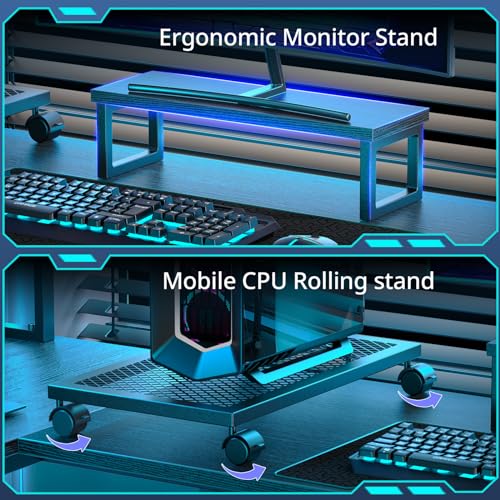 DOMICON L Shaped Gaming Desk 94.5" Computer Desk with Pegboard & Shelves & Drawers