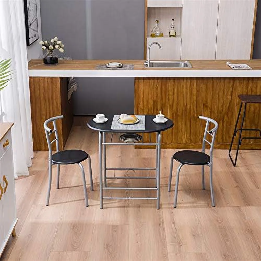 KHBIULIFE 3-Piece Kitchen Table  Dining Room Table Set  Small Kitchen Table Set for 2  32" x 21" x 30"  Light Brown