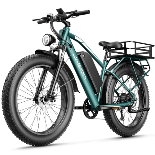 Jasion EB5 MAX Electric Bike for Adults with 1500W Peak Motor, 48V 15Ah (720Wh) Battery Electric Mountain Bike, 26'' x 4'' Fat Tire Ebike