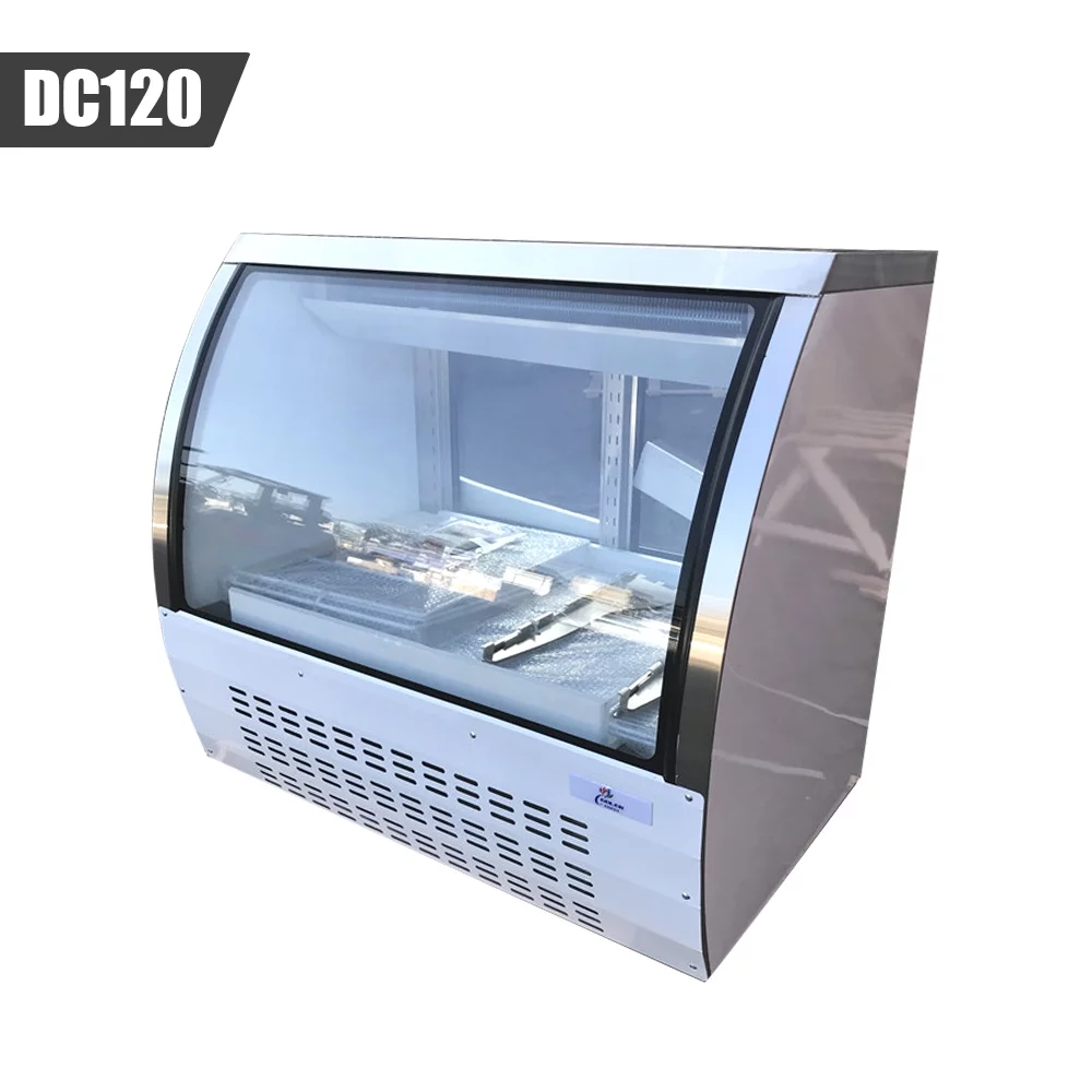 18 Cu Ft 48 ins Deli Case Meat/Seafood Display Showcase Commercial Refrigerator Cooler Case for Bakery Pastry Deli Curved Glass Restaurant display