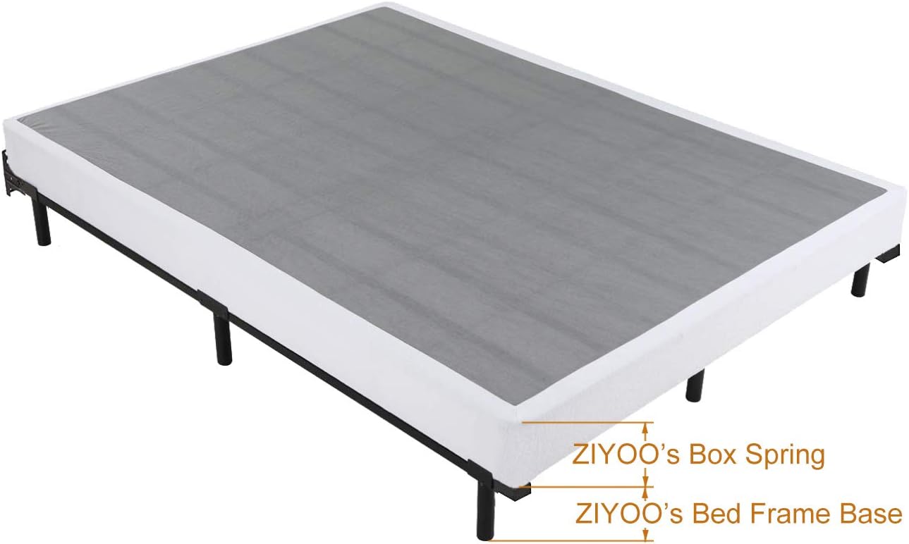 ZIYOO Cal King Box Spring 9 Inch High Profile Easy Assembly,Mattress Foundation/Heavy Duty Metal Steel Structure/Quiet Noise-Free Accessory