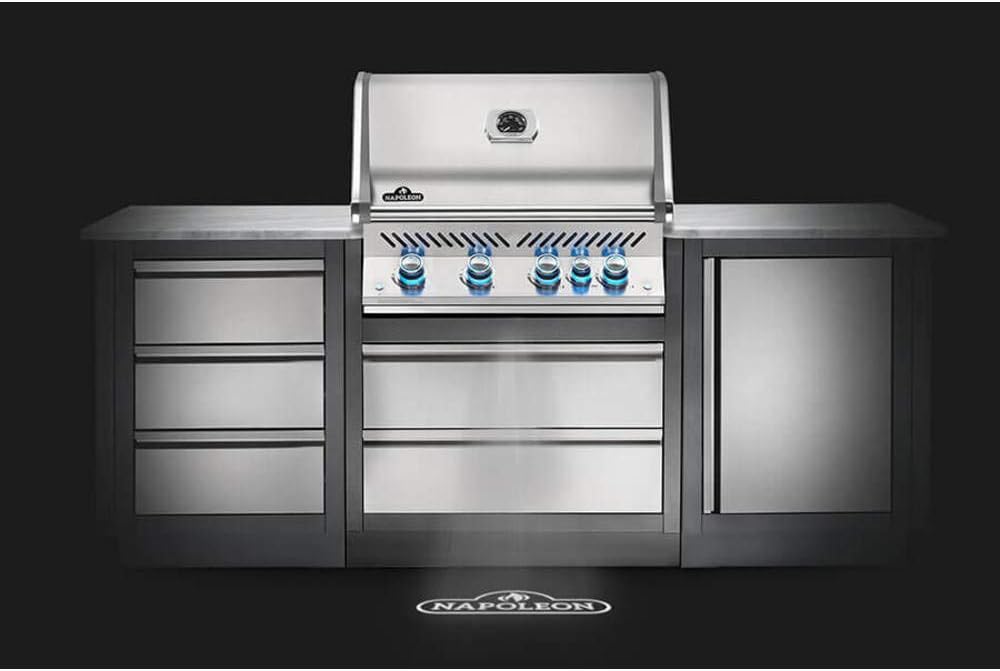 Napoleon BIPRO500RBPSS-3 Built-in Prestige PRO RB Propane Gas Grill Head, 500 sq.in. + Infrared Infrared Rear Burner, Stainless Steel