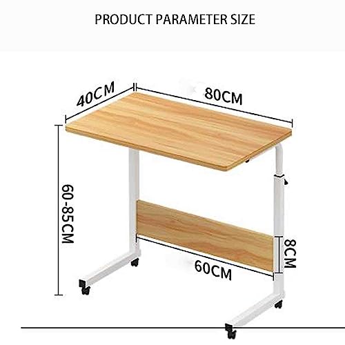 Overbed Table with Wheels,Movable Patient Dining Table Elderly Bed Table Can Lift Table Bedside Table,Hospital and Home Medical Use (A)