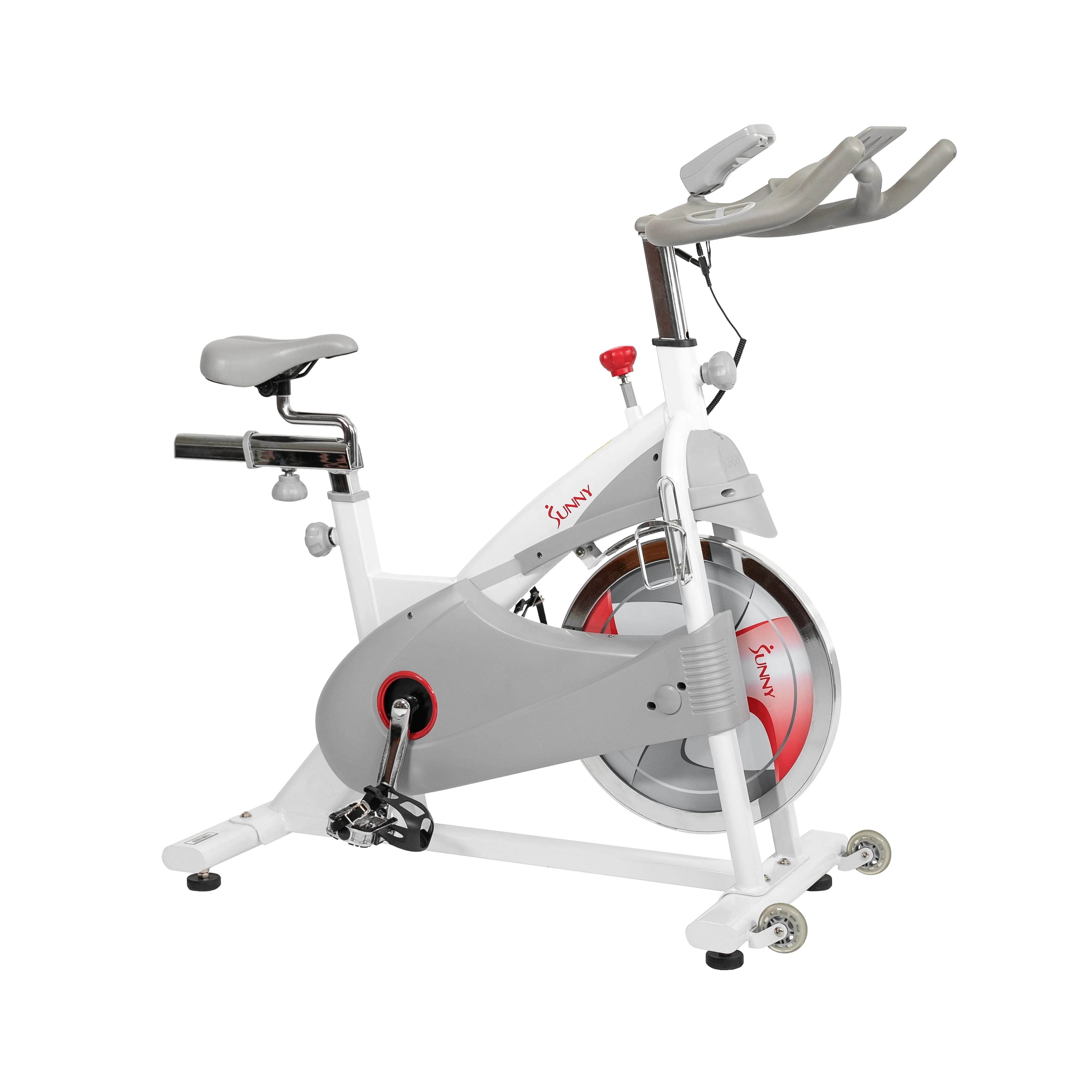 Sunny Health & Fitness Magnetic Belt Drive Indoor Premium Stationary Studio Cycling Exercise Bike Trainer for Home, SF-B1876