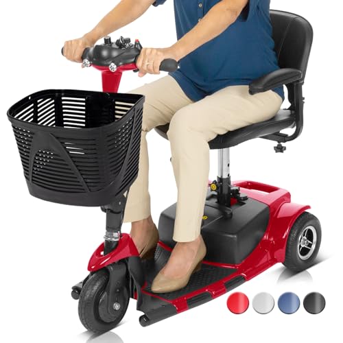 Vive 3 Wheel Mobility Scooter - Electric Powered Mobile Wheelchair Device for Adults - Folding, Collapsible and Compact for Travel