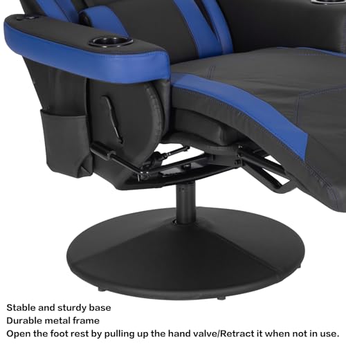 Modern-Depo Gaming Recliner Chair with Speakers, Massage, High Back, Cupholder, Headrest, Lumbar Support