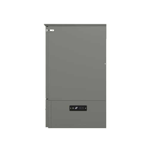 AFI Southampton Queen Murphy Bed Chest with Mattress, Storage, and Built-in Charger in Grey