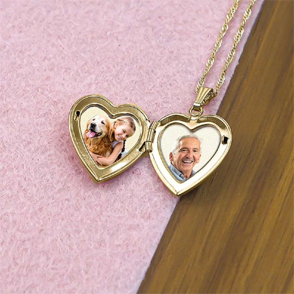 Picturesongold.Com "Valentines" Sweetheart Locket Necklace Pendants - 3/4 inch X 3/4 inch in Solid 14K Yellow Gold