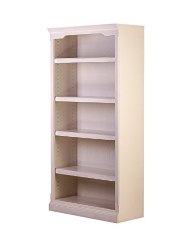 Traditional Alder Bookcase: 30W X 84H X 13D Whitewash Alder