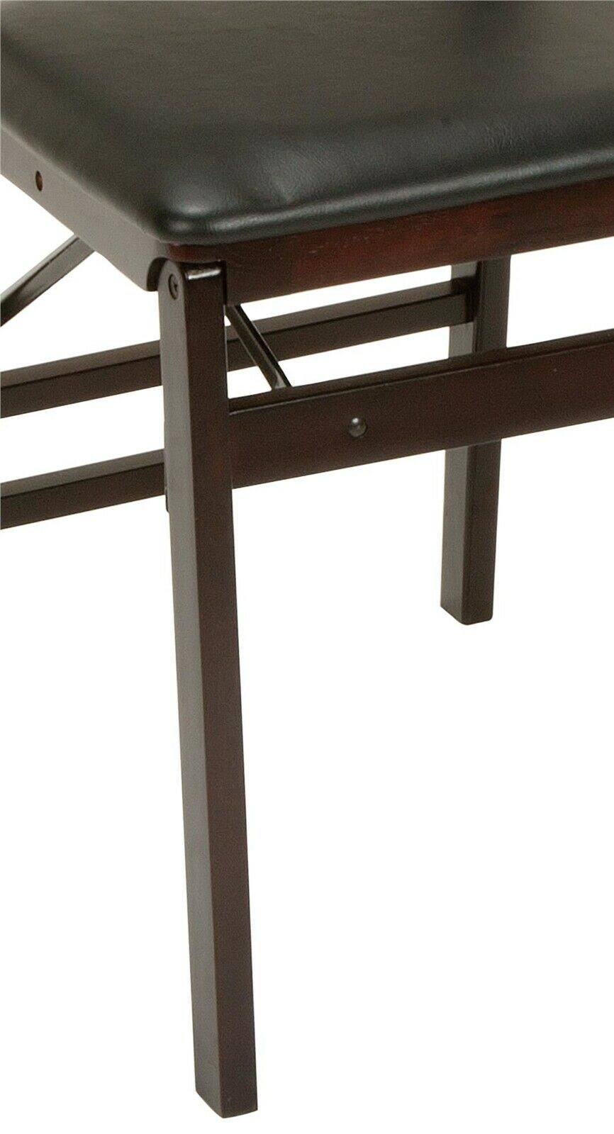 Cosco Wood Ladder Back Folding Chair, Black/Brown