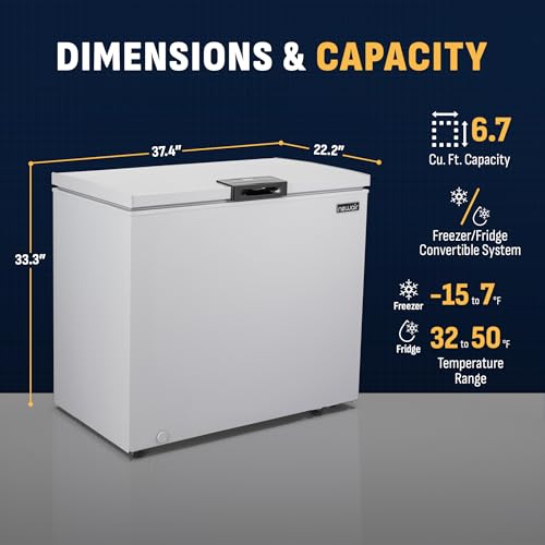 Newair 13.8 cu. ft. Upright Freezer, Fridge Freezer Convertible, Garage Ready Refrigerator, Frost Free Freezer with Door Alarm, Stand up Deep Freezer