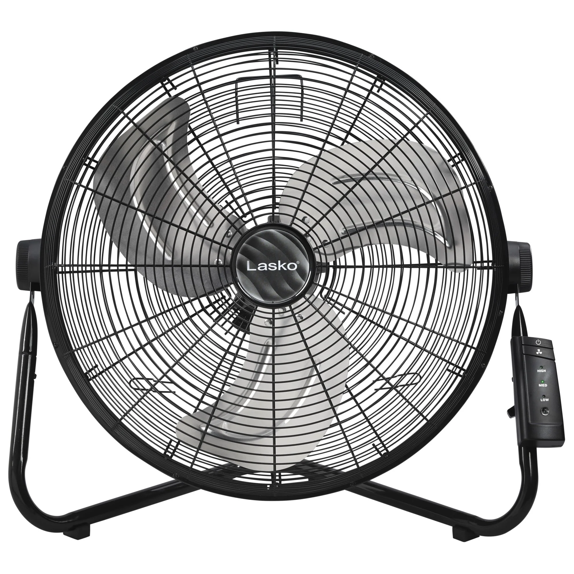 Lasko 20 High Velocity Floor Fan, Wall Mount Option and Remote, 22 H, Black, H20685, New
