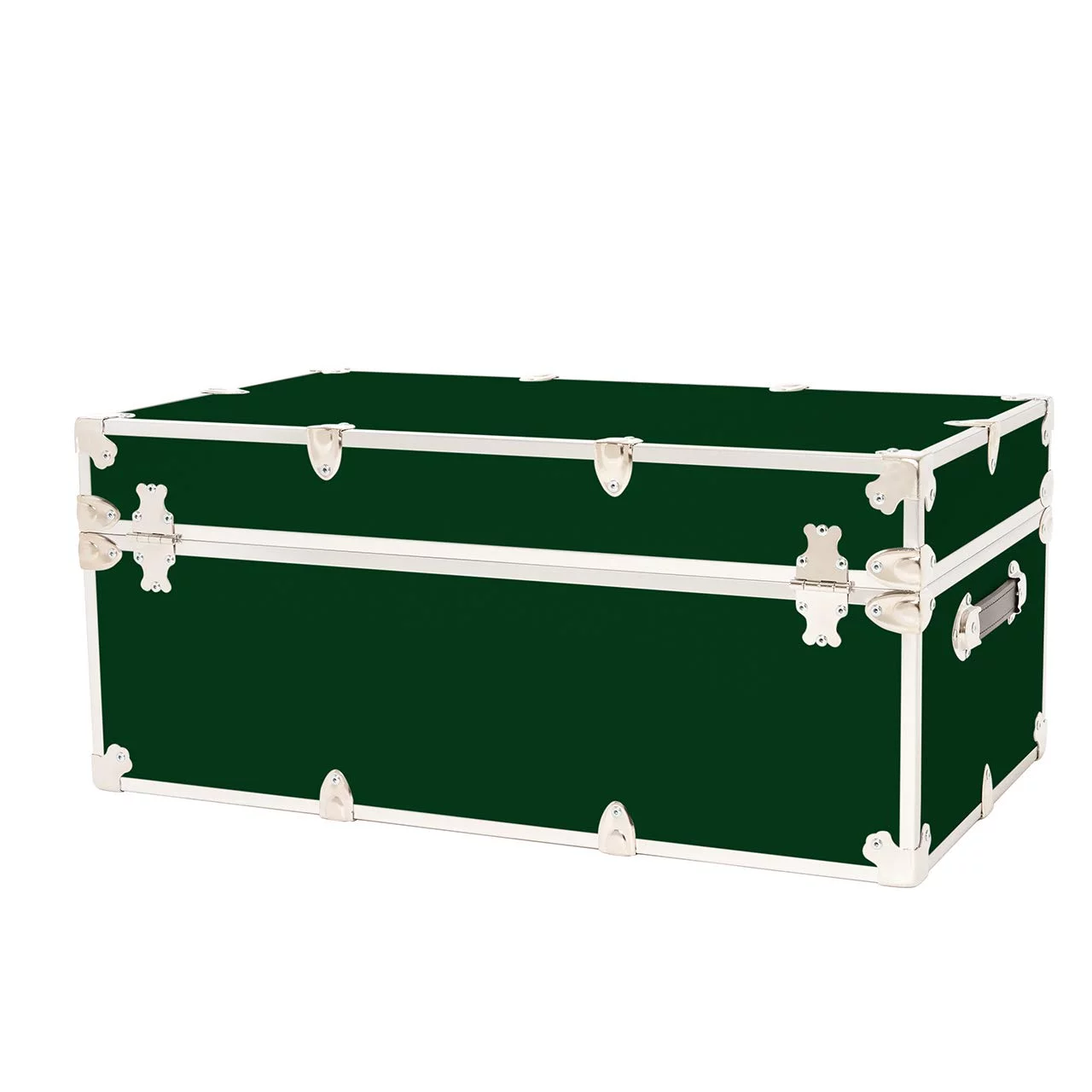 Rhino Trunk & Case Large Leather Embossed Vinyl Trunk, Summer Camp, College, Storage 32"x18"x14" (Forest Green)