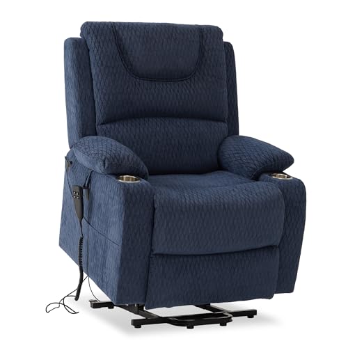 Irene House 9196 Large Power Lift Recliner Lay Flat Chair Dual Motor Lift Chairs Recliners for Elderly with Heat Massage Electric Lift Recliner