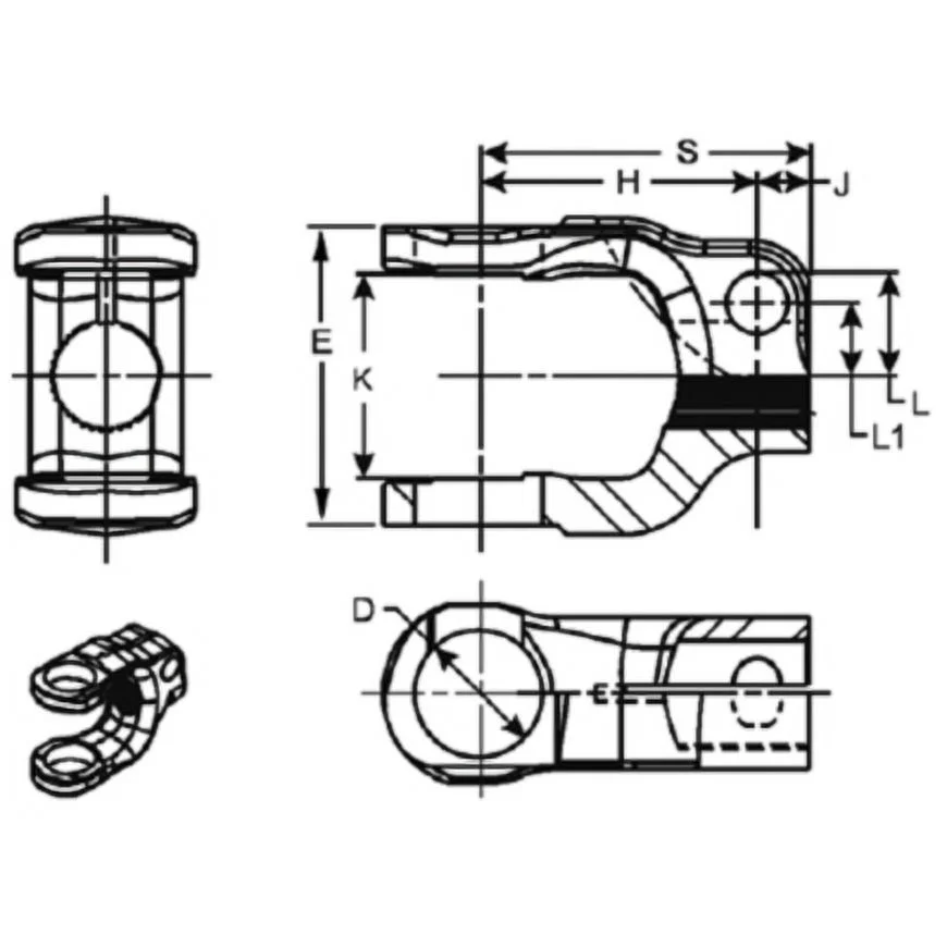 Dana 10-4-821SX Steering Shaft Yoke
