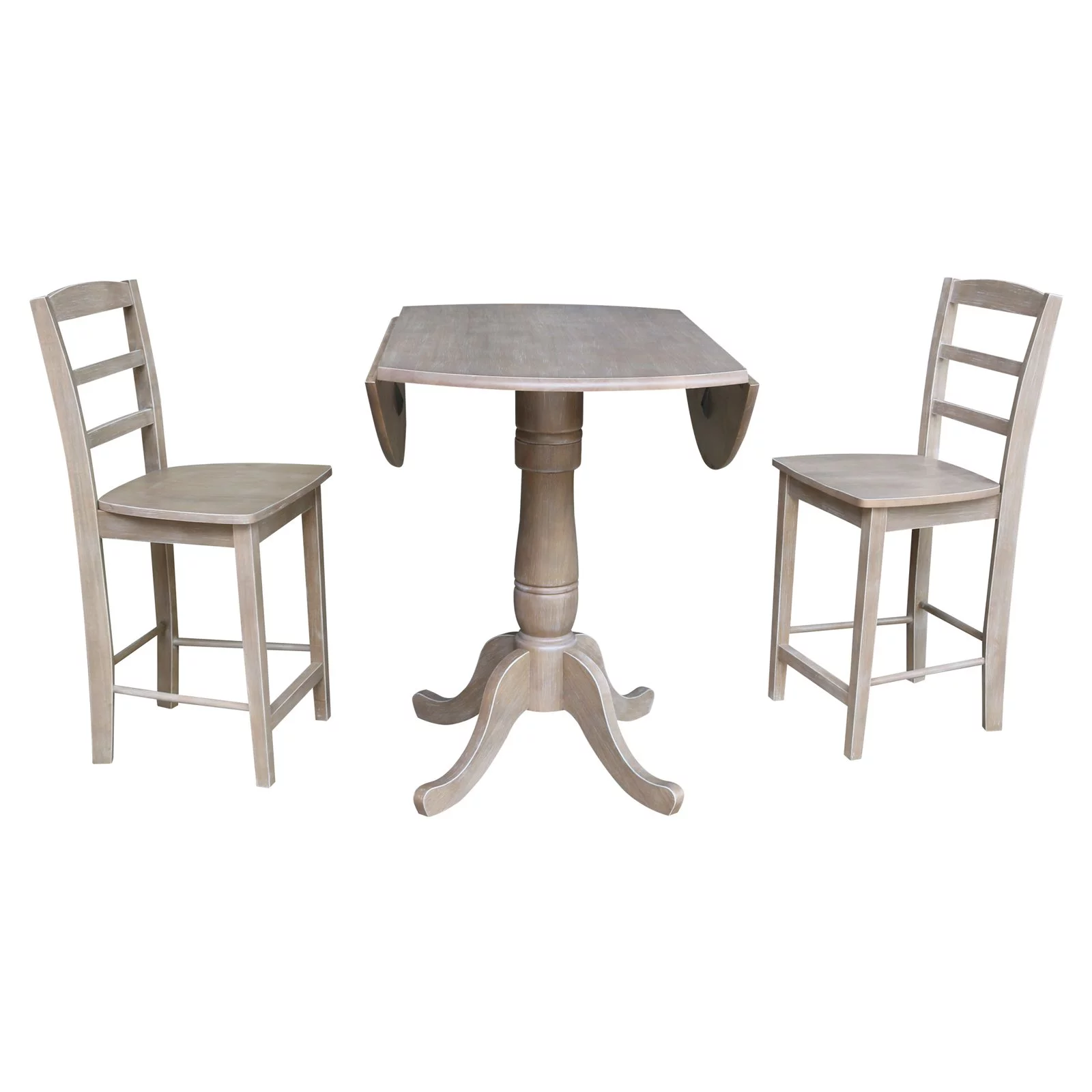 42" Round Dual Drop Leaf Pedestal Table - 35.5"H