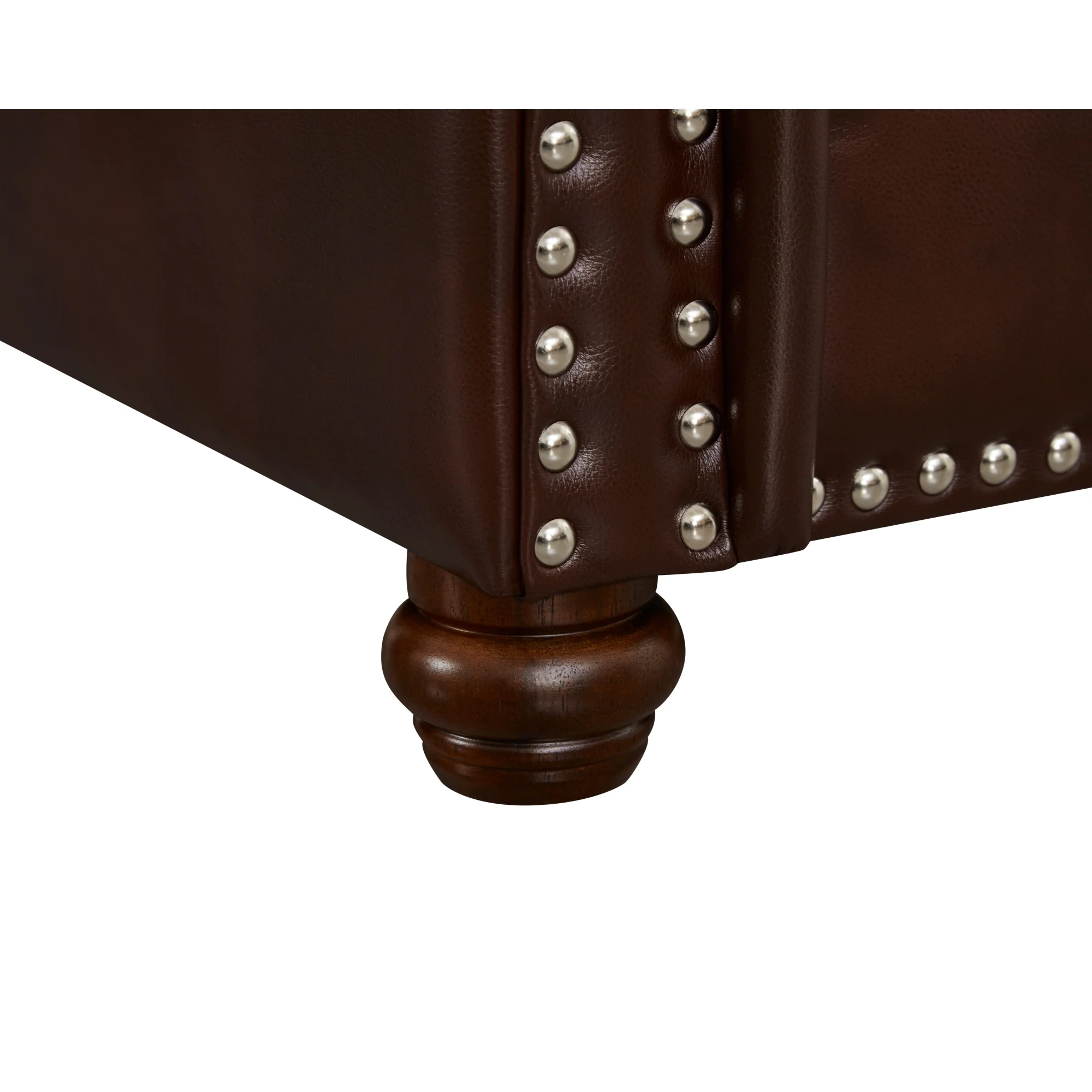 Living Room Sofa Single Seat Chair with Wood Leg Burgundy Faux Leather