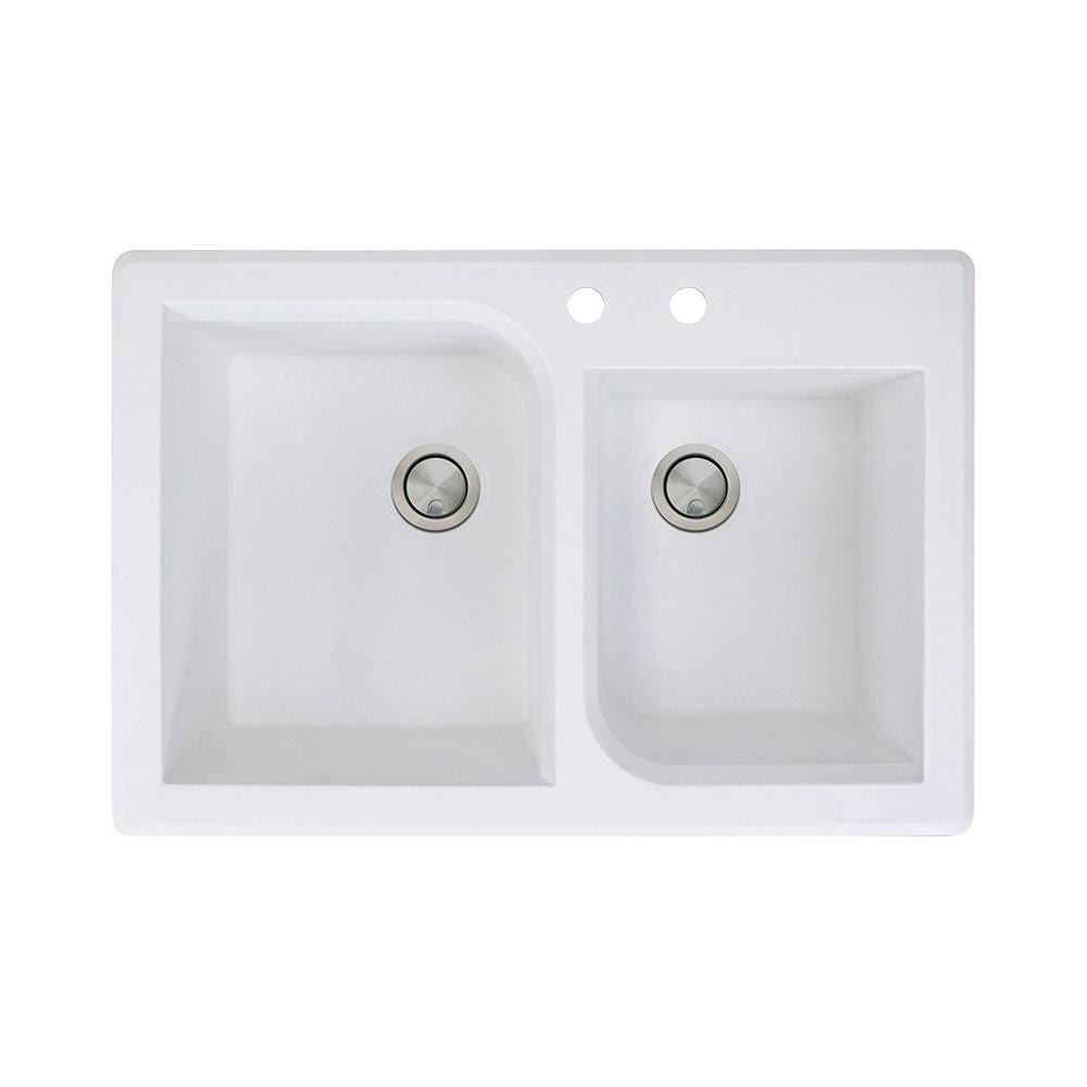 Transolid Radius Granite 33-in Drop-In Kitchen Sink in Espresso