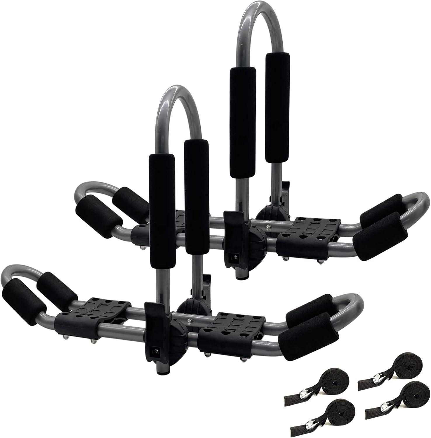 Codinter Kayak Roof Rack, Aluminum Kayak Rack Car Top Carrier for SUP Canoe SUV Roof Holder – Gray