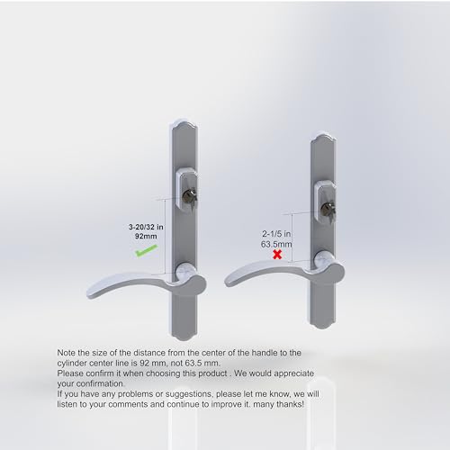 Hinged Patio Door Handle System Filled with Lever Handle Mortise Lock Set Universal Left and Right Entry Doors Handle （Brushed Nickel）