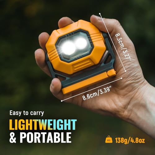 LED Rechargeable Work Light, 1500LM Portable COB Magnetic Lights with 3 Modes & 360°Rotatable, IPX4 Waterproof Worklight for Car Repairing