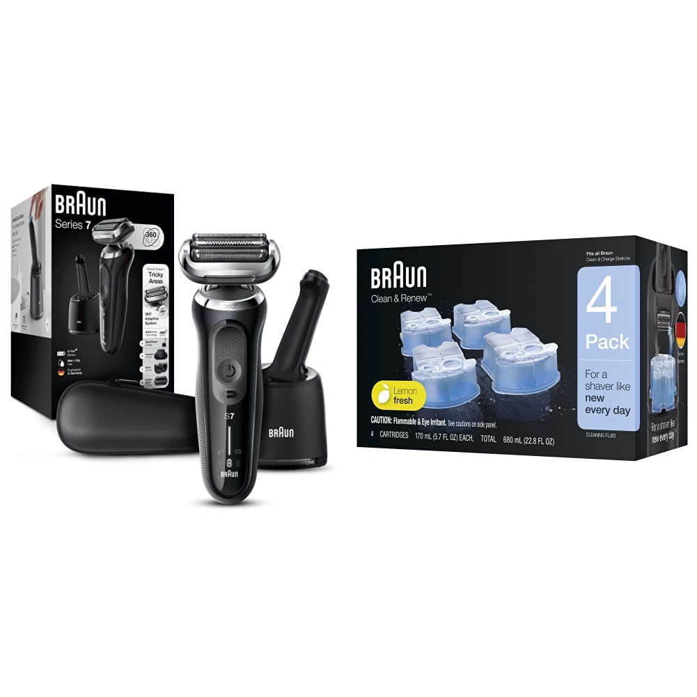 Braun Electric Razor for Men, Series 7 7085cc 360 Flex Head Electric Shaver with Beard Trimmer, Rechargeable, Wet & Dry