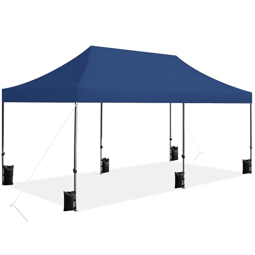 Yaheetech Heavy Duty Pop Up Canopy Tent, 10x20 Commercial Instant Shelter Tent for Wedding, Parties, Adjustable Outdoor Canopy with Wheeled Carry Bag