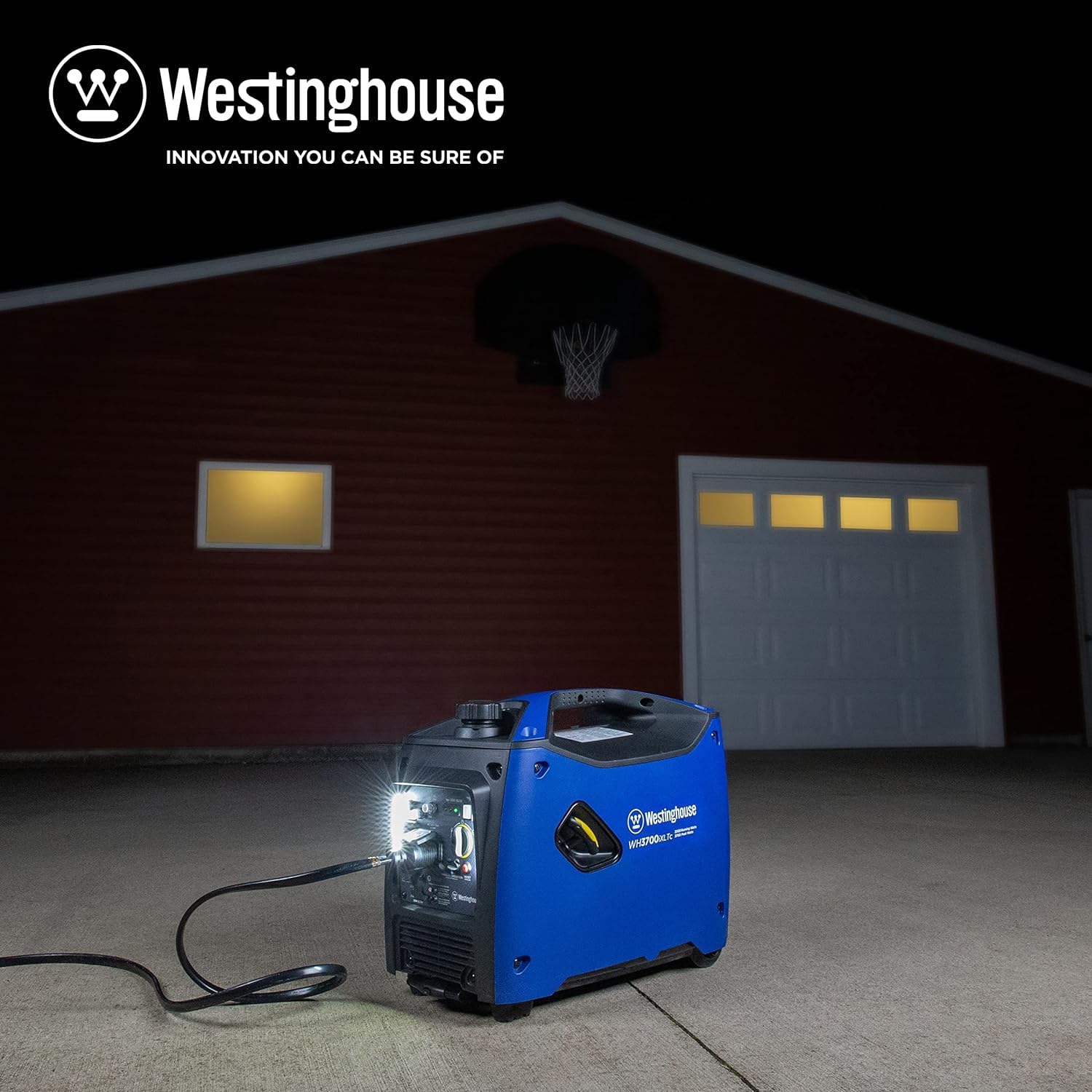 Westinghouse Outdoor Power Equipment 3700 Peak Watt Super Quiet Portable Inverter Generator, Wheel & Handle Kit, RV Ready 30A Outlet, Gas Powered