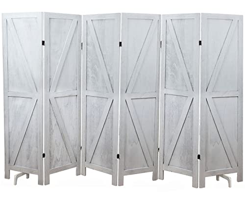 Premium Home Room Divider and Folding Privacy Screens for Partition, Wall dividers, Room Separator, Temporary Wall, Rustic Barnwood (Barnwood X)