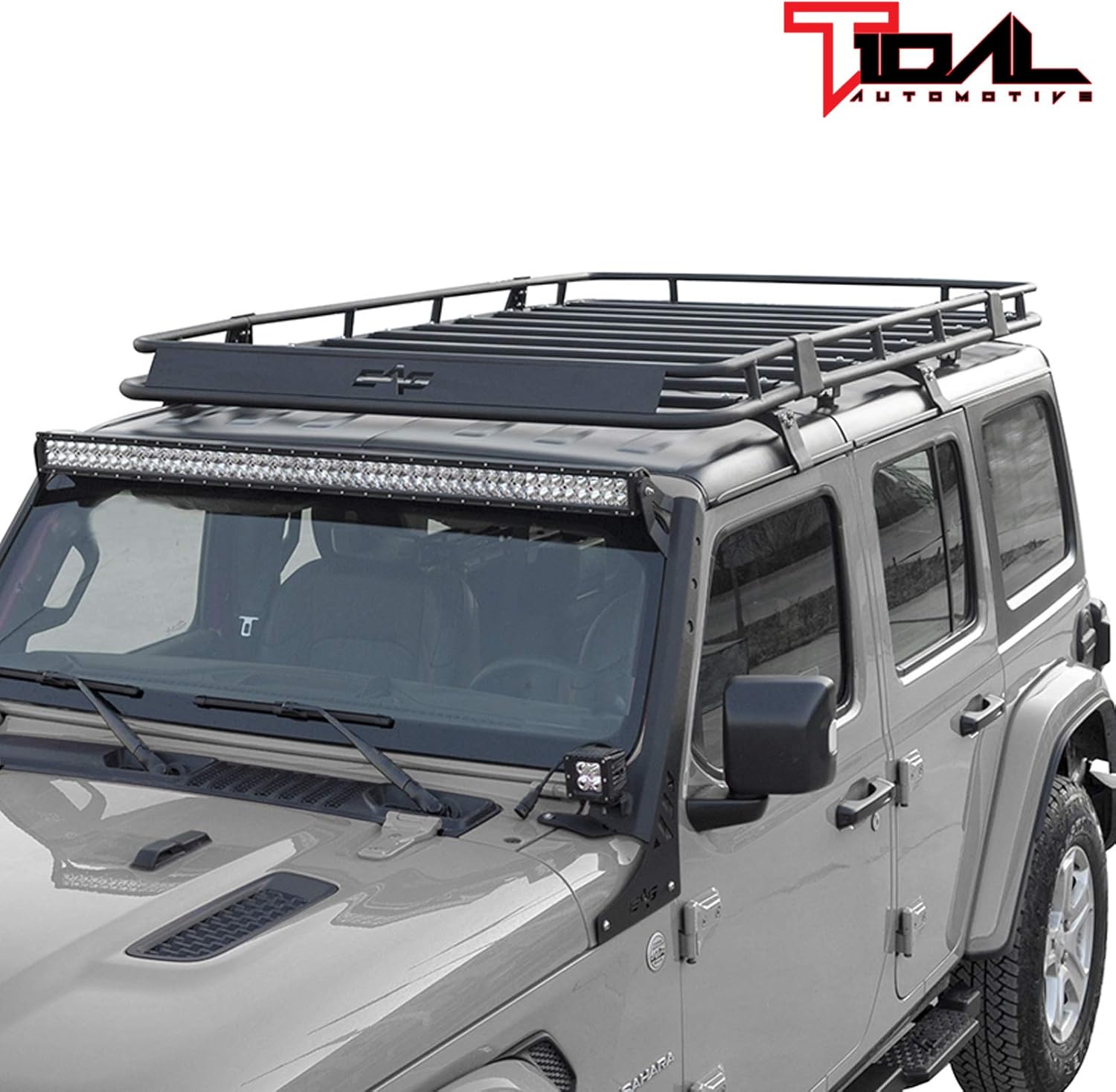 Tidal Full Length Roof Rack with Backet Fit for 18-22 Wrangler JL 4 Door