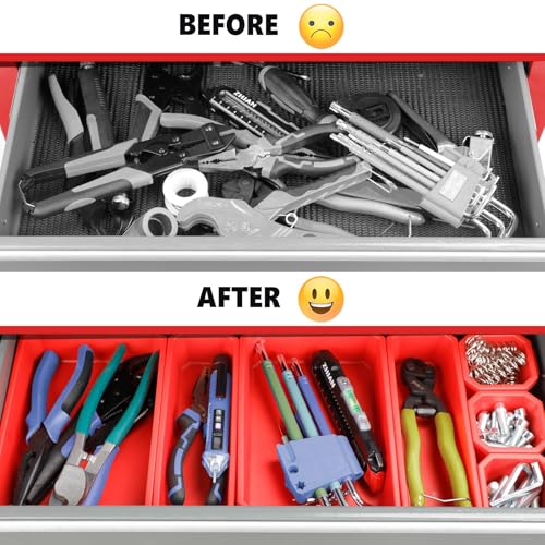 Tool Chest 8-Drawer | 42'' Large Rolling Tool Chest with Wheels | Detachable Top Metal Tool Box | Garage Storage Cabinet for Repair Room